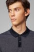 Slim-fit polo shirt in two-tone moulin&eacute; cotton, Dark Blue