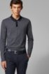 Slim-fit polo shirt in two-tone moulin&eacute; cotton, Dark Blue