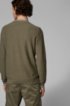 Structured-knit sweater in organic cotton with tipping stripes, Dark Green