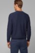 Structured-knit sweater in organic cotton with tipping stripes, Dark Blue
