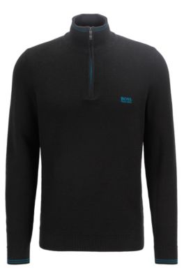 hugo boss zip neck sweater