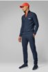 Seamless zip-through cardigan in structured knit, Dark Blue