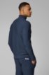 Seamless zip-through cardigan in structured knit, Dark Blue