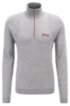 Zip-neck golf sweater in water-repellent merino wool, Light Grey