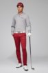 Zip-neck golf sweater in water-repellent merino wool, Light Grey
