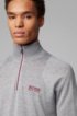 Zip-neck golf sweater in water-repellent merino wool, Light Grey