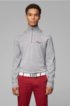 Zip-neck golf sweater in water-repellent merino wool, Light Grey