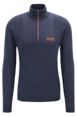 hugo boss zip golf jumper