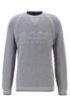 Logo-embroidered sweater in boucl&eacute; teddy structure, Light Grey