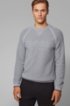 Logo-embroidered sweater in boucl&eacute; teddy structure, Light Grey