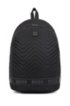 Logo backpack in soft nylon with thermo-stitched quilting, Black
