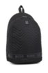 Logo backpack in soft nylon with thermo-stitched quilting, Black