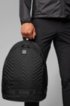 Logo backpack in soft nylon with thermo-stitched quilting, Black