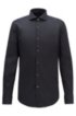 Slim-fit shirt in stretch-cotton poplin, Black
