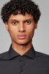 Slim-fit shirt in stretch-cotton poplin, Black