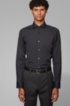 Slim-fit shirt in stretch-cotton poplin, Black