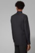 Slim-fit shirt in stretch-cotton poplin, Black