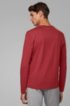 Long-sleeved cotton T-shirt with curved logo embroidery, Dark pink