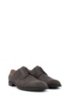 Italian-made Derby shoes in suede with monogrammed sole, Dark Grey