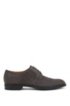 Italian-made Derby shoes in suede with monogrammed sole, Dark Grey