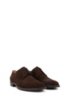 Italian-made Derby shoes in suede with monogrammed sole, Dark Brown