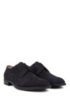 Italian-made Derby shoes in suede with monogrammed sole, Dark Blue