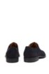 Italian-made Derby shoes in suede with monogrammed sole, Dark Blue