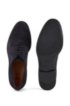 Italian-made Derby shoes in suede with monogrammed sole, Dark Blue