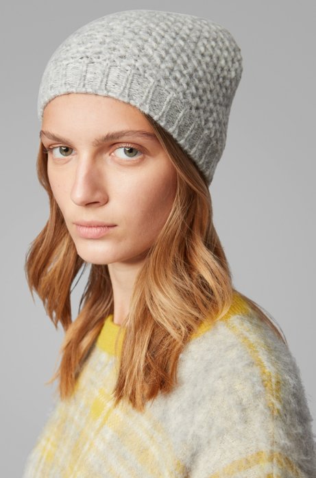 Boss Alpaca Blend Beanie Hat With Honeycomb Structure