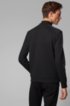 Zip-neck sweatshirt in a moulin&eacute; cotton blend, Black