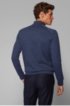 Zip-through sweatshirt in a moulin&eacute; cotton blend, Dark Blue