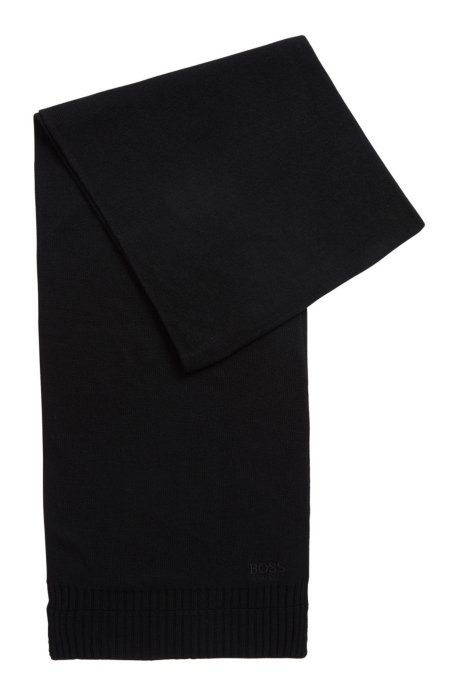 Tonal scarf with a touch of cashmere, Black