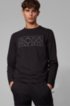 Long-sleeved T-shirt with reflective logo artwork, Black
