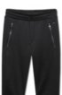 Regular-fit jogging trousers in cotton with zipped hems, Black
