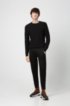 Regular-fit jogging trousers in cotton with zipped hems, Black