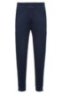 Regular-fit jogging trousers in cotton with zipped hems, Dark Blue
