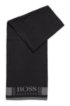 Super-soft scarf with jacquard logo, Black