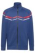 Oversize-fit sweatshirt with retro zigzags in cotton blend, Blue