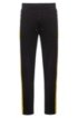 Relaxed-fit jogging trousers with printed side stripes, Black