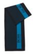 Logo-intarsia colour-block scarf in a cotton blend, Black