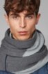 Striped scarf in a melange-blocked cotton blend, Grey
