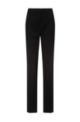 Regular-fit trousers in lightly worsted stretch virgin wool, Black