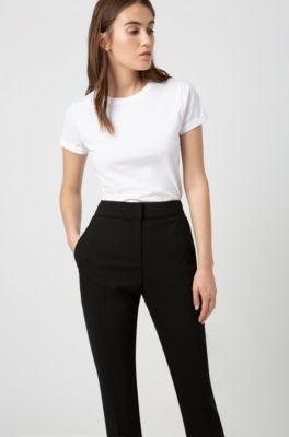 HUGO - Regular-fit cropped trousers in 