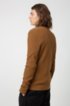 Crew-neck sweater in cotton with racked-stitch structure, Khaki