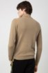 Slim-fit turtleneck sweater with structured panel, Beige