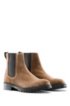 Suede Chelsea boots with lug sole, Brown