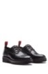 Leather Derby shoes with hiking laces and lug sole, Black