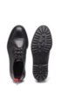Leather Derby shoes with hiking laces and lug sole, Black
