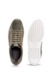 Low-top trainers in nappa leather with side zips, Dark Green