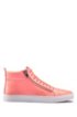 High-top trainers in nappa leather with side zips, Pink